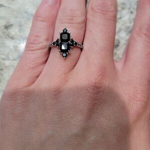 Brand new beautiful black only cubic zirconia ring